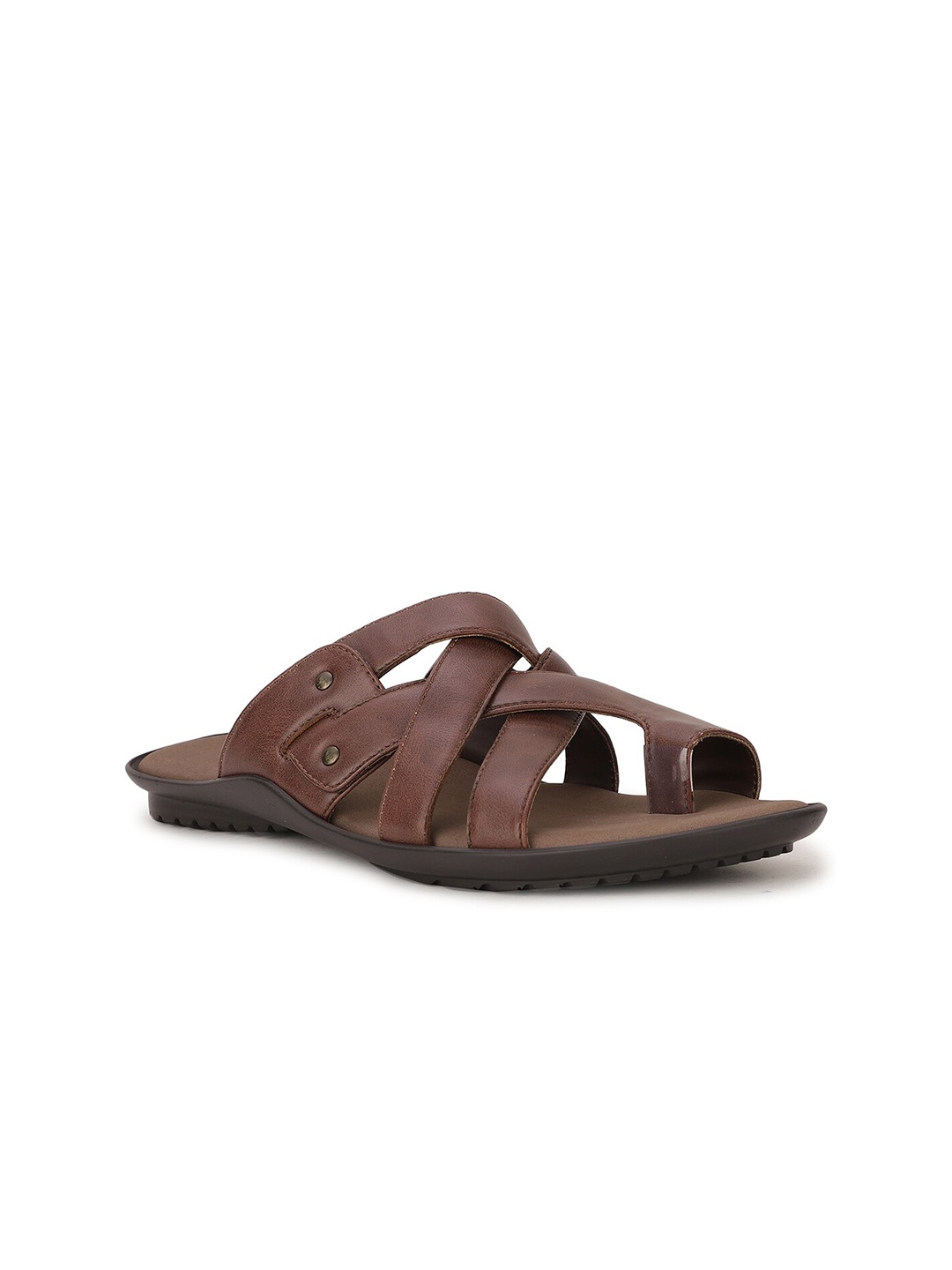 

Bata Men Brown PU Comfort Sandals