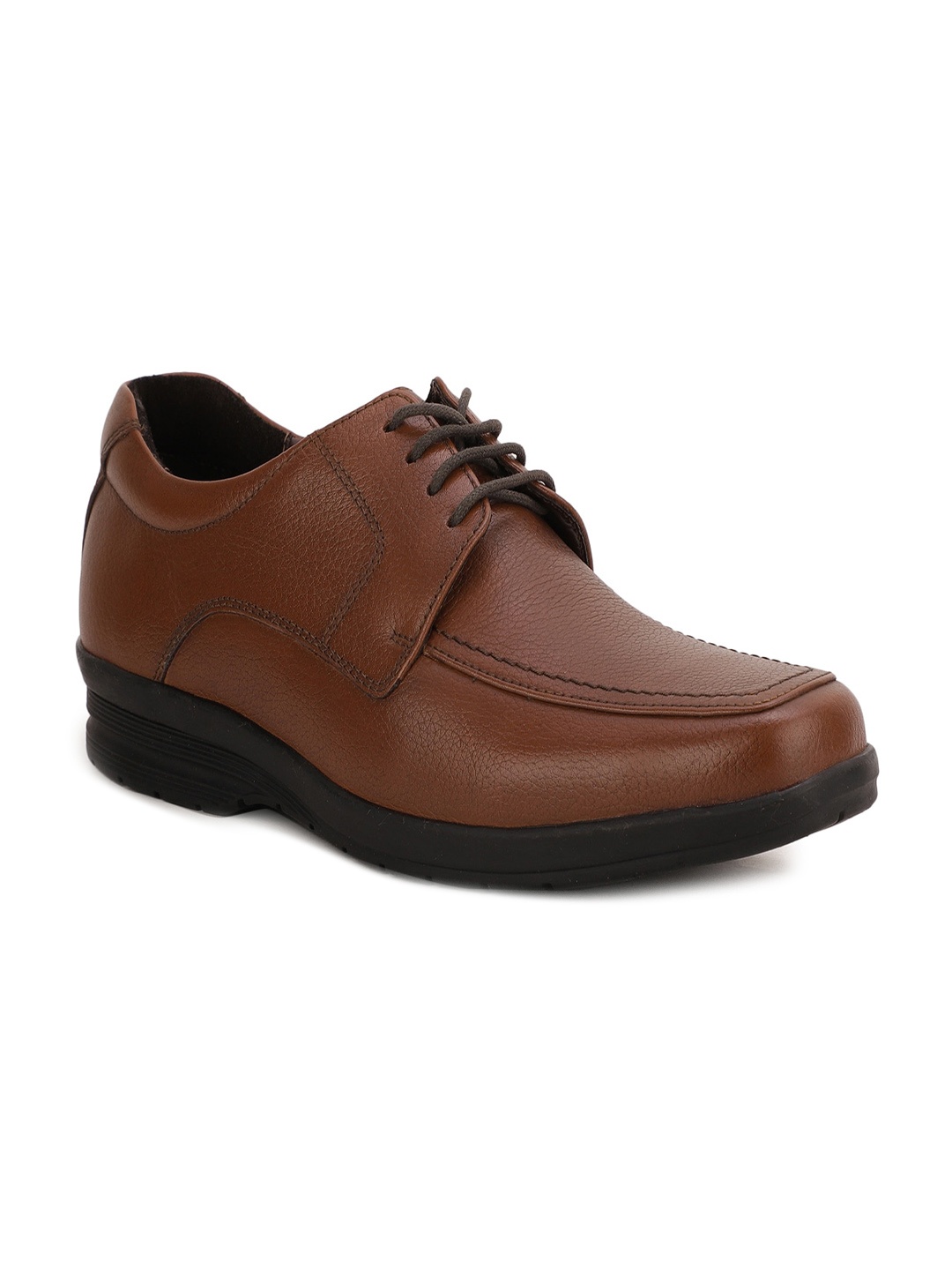 

Bata Men Brown Solid Leather Foarmal Derbys