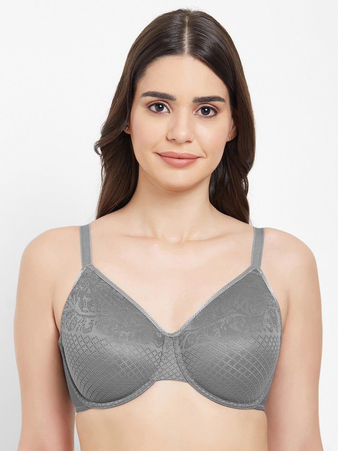

Wacoal Grey Floral Printed Underwired Non Padded Everyday Bra