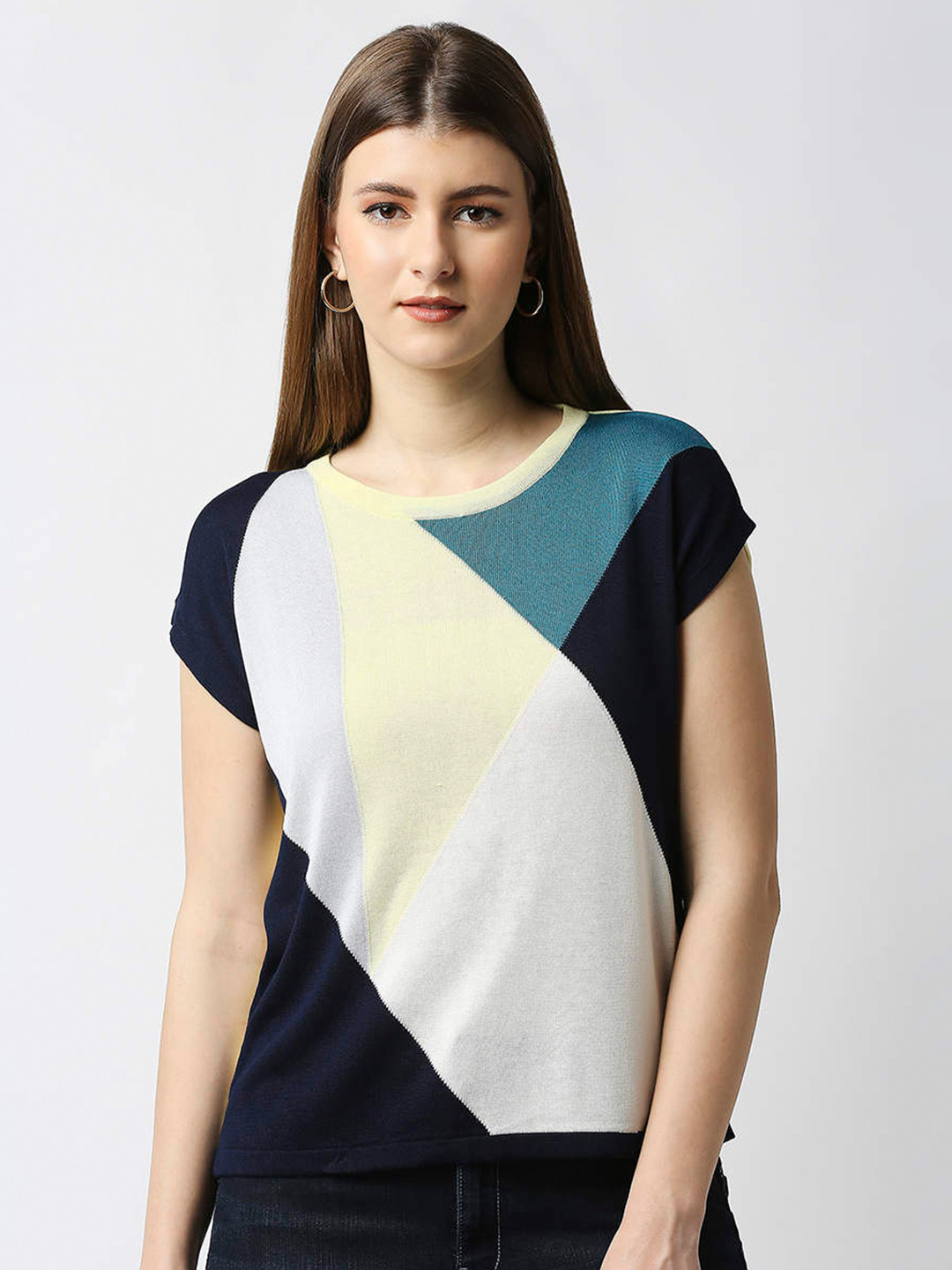 

Pepe Jeans Multicoloured Colourblocked Extended Sleeves Top, Multi
