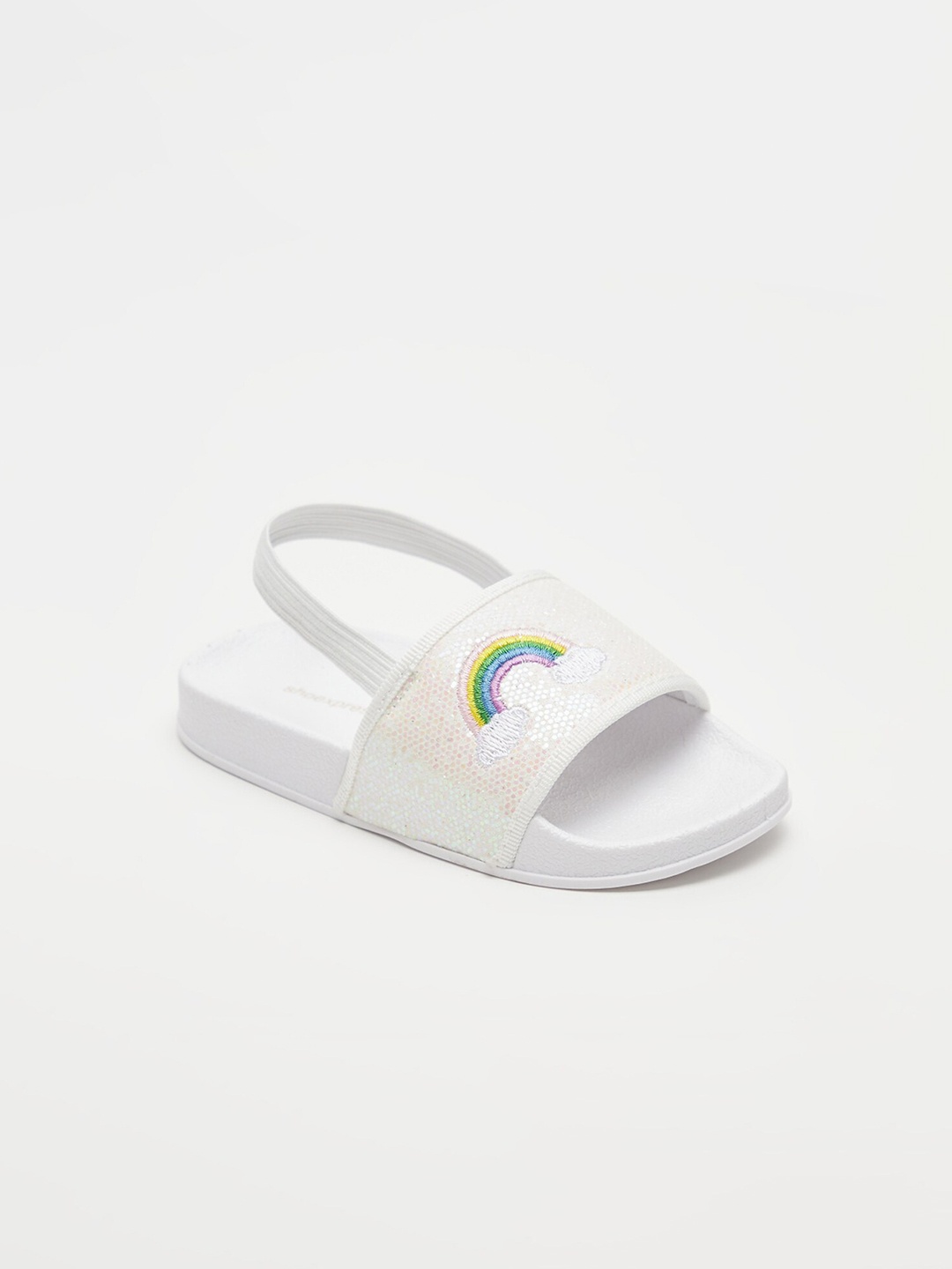 

shoexpress Girls White & Green Embellished Sliders