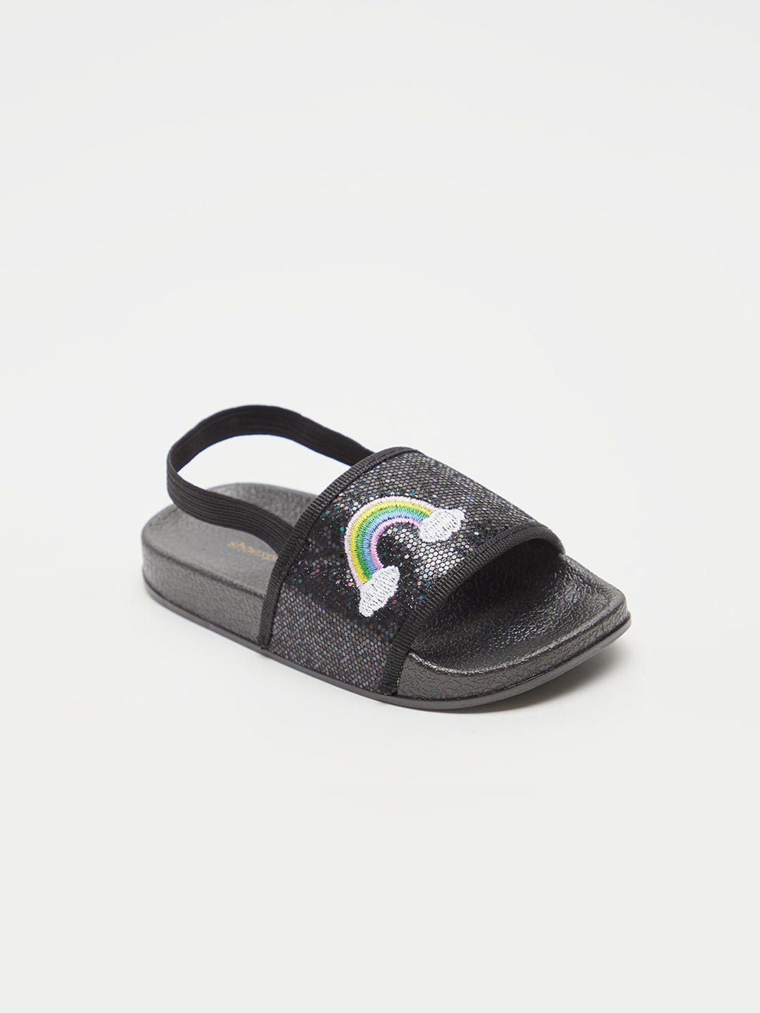 

shoexpress Girls Black Printed Open Toe Flats