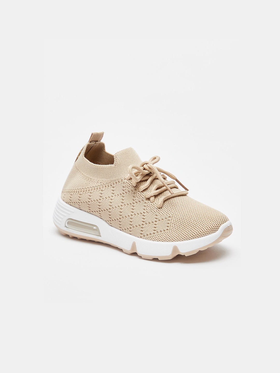 

shoexpress Girls Beige Textile Walking Sports Shoes
