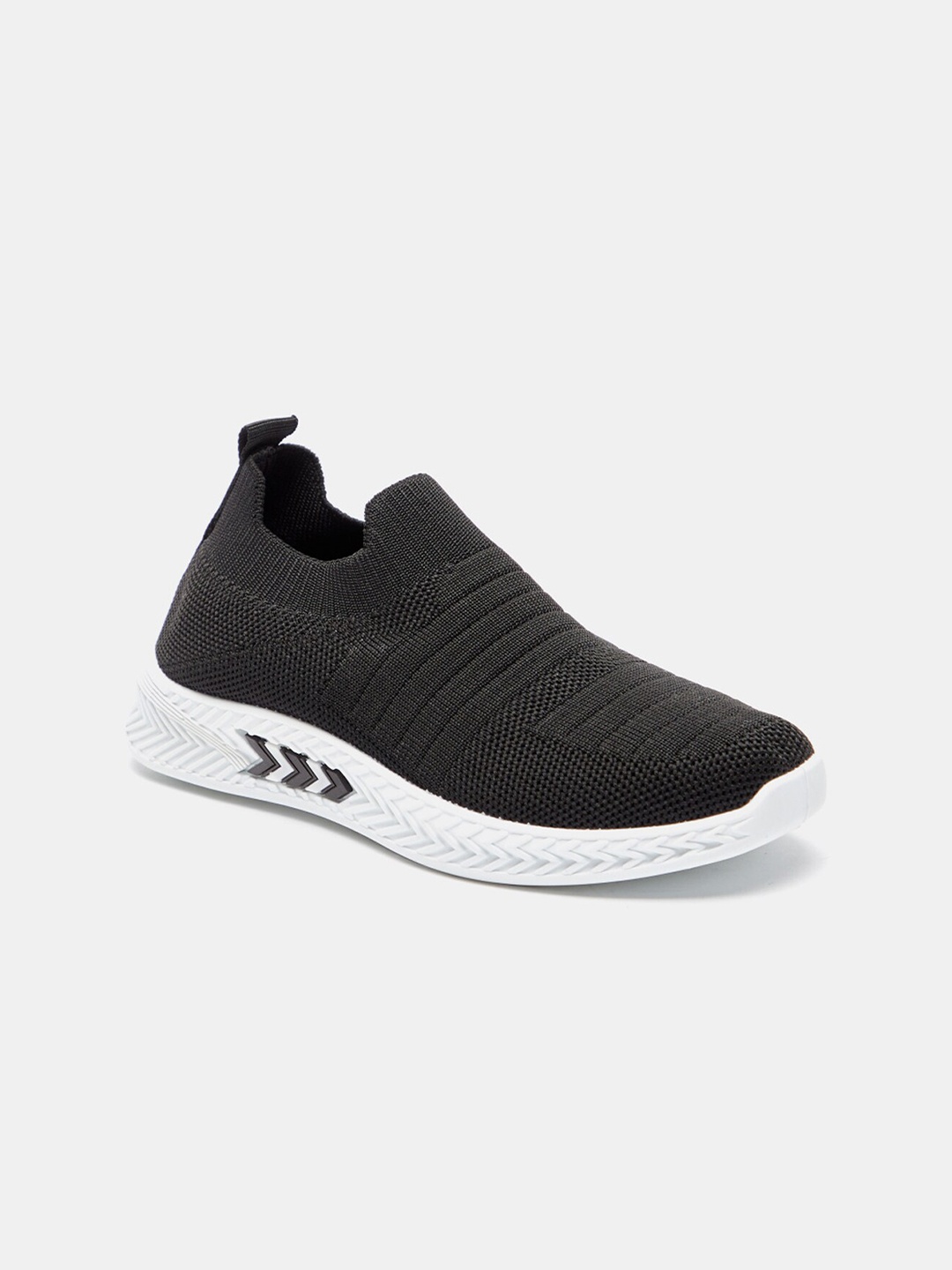 

shoexpress Boys Black & White Textile Non-Marking Walking Shoes