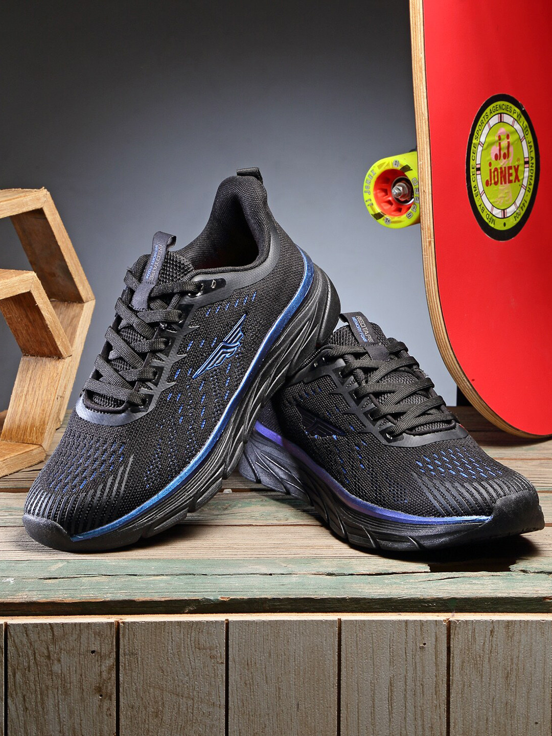 

Red Tape Men Black Walking Textile Shoes