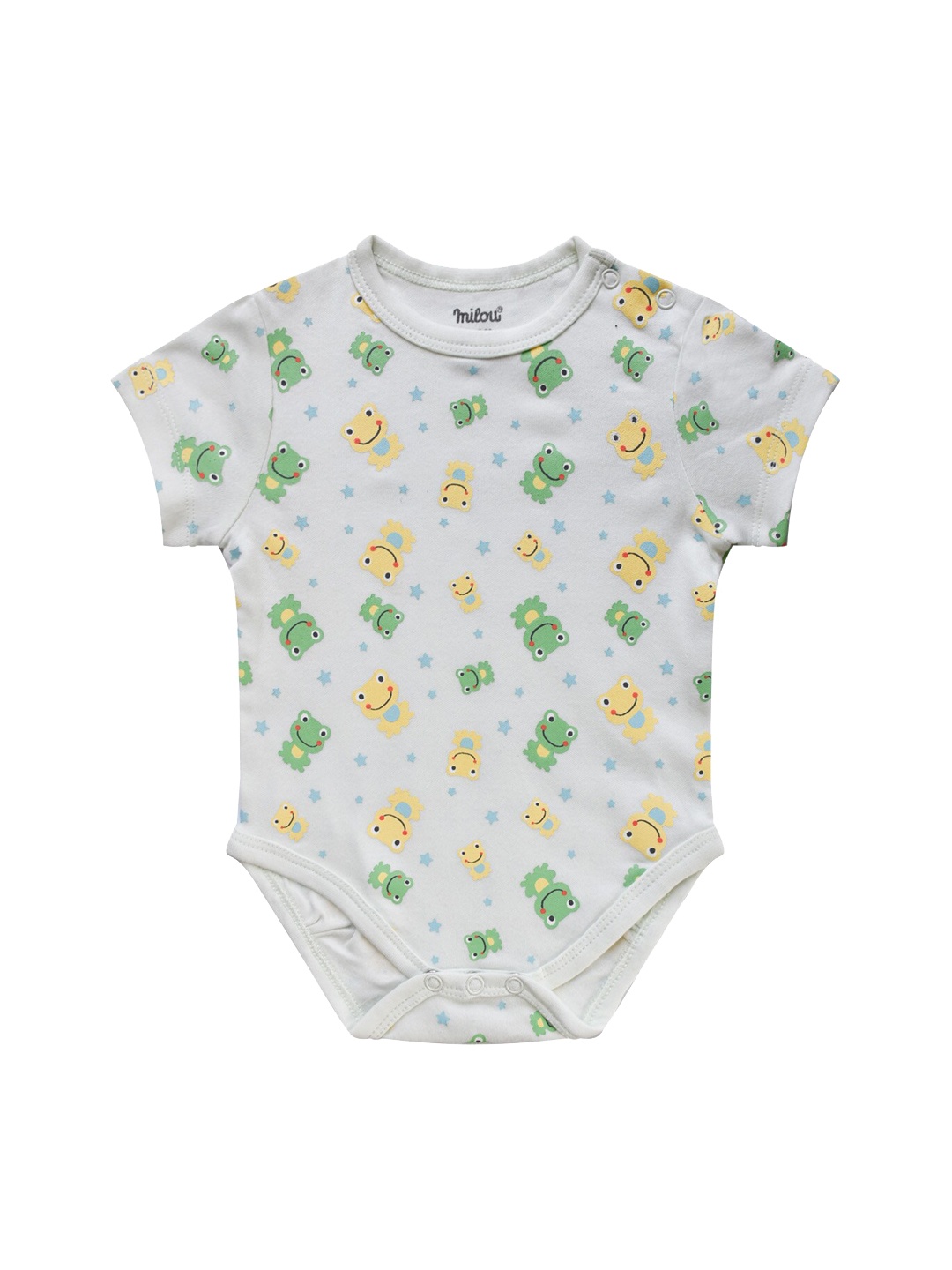 

milou Infant Kids Green Printed Cotton Rompers