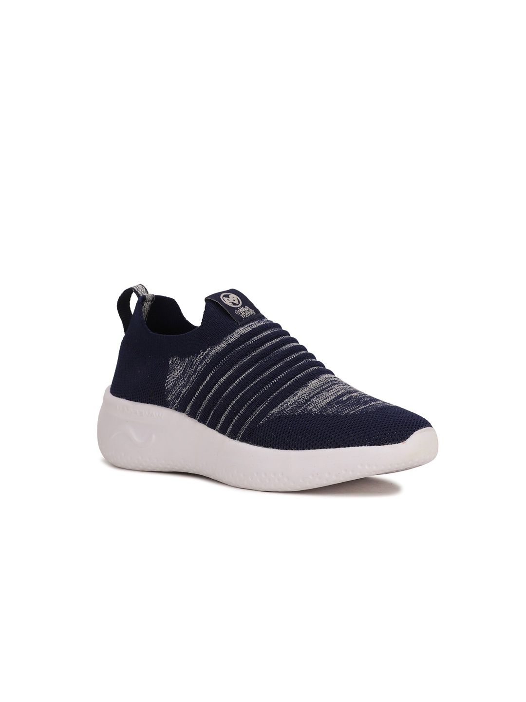 

Bubblegummers Boys Navy Blue Woven Design Slip-On Sneakers