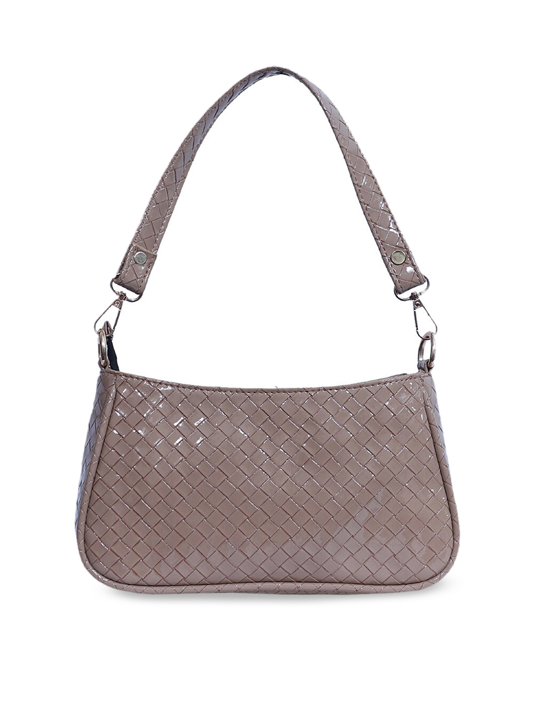 

FABBHUE Beige Textured Handheld Bag