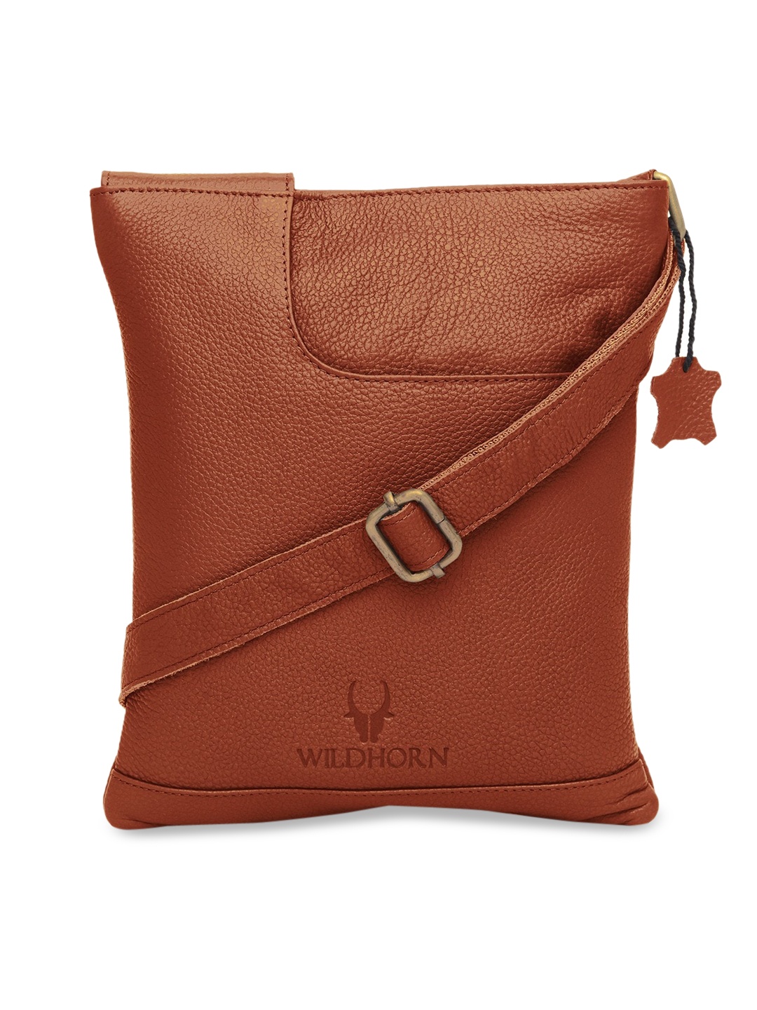 

WildHorn Men Tan Brown Leather Messenger Bag