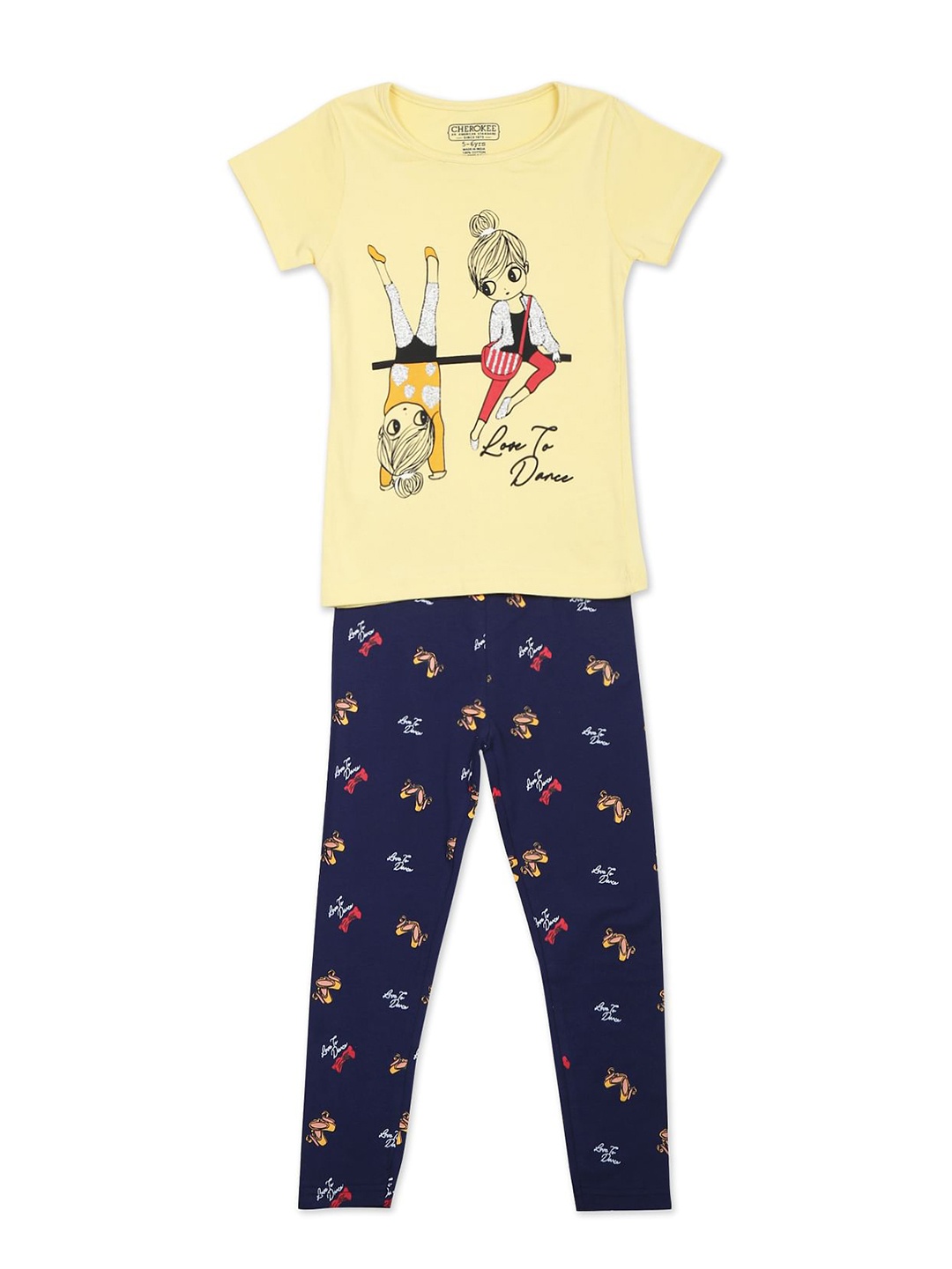 

Cherokee Girls Assorted Printed T-shirt with Pyjamas