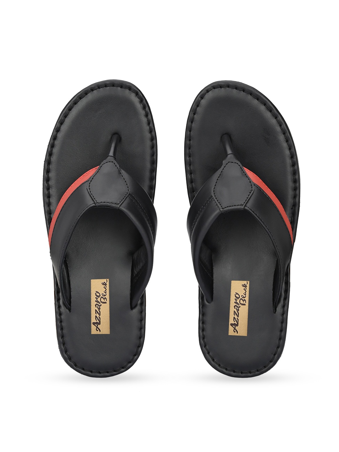 

Azzaro Black Men Black & Red Thong Flip-Flops