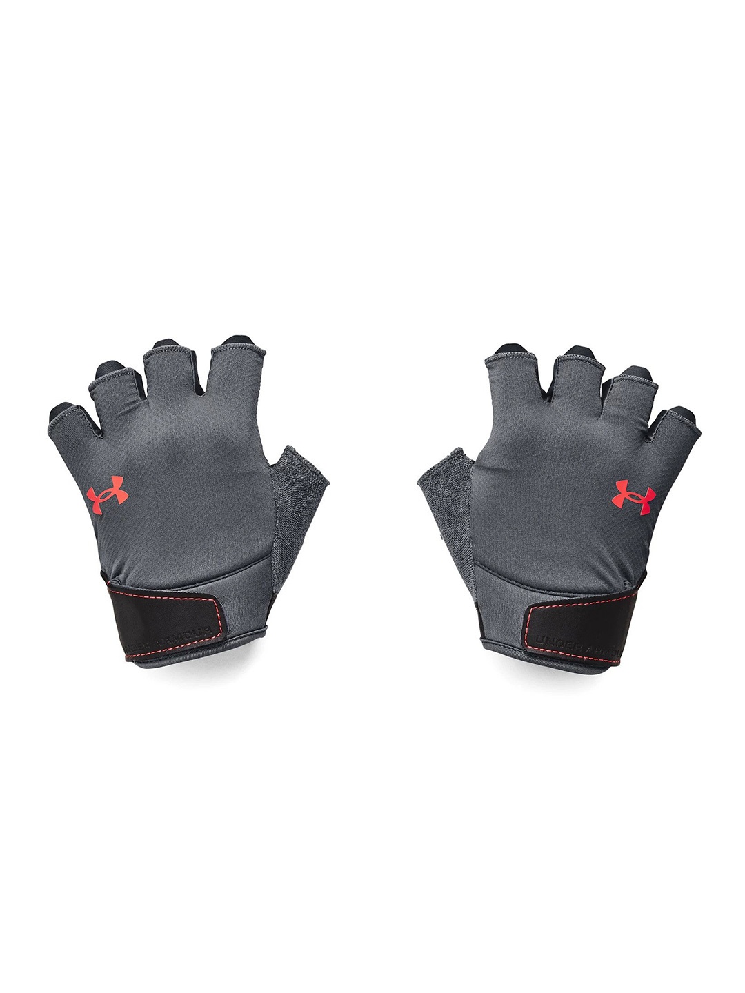 

UNDER ARMOUR Men Grey & Coral Solid Training Gloves with Wrist Strap