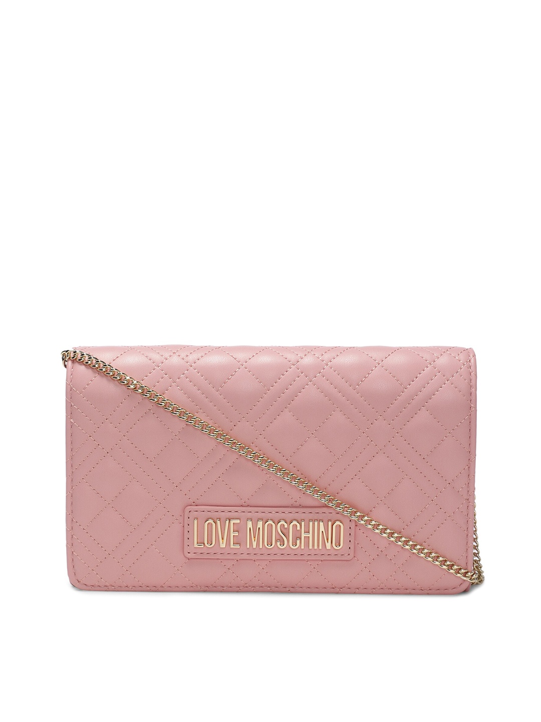 

LOVE MOSCHINO Pink Leather Structured Sling Bag