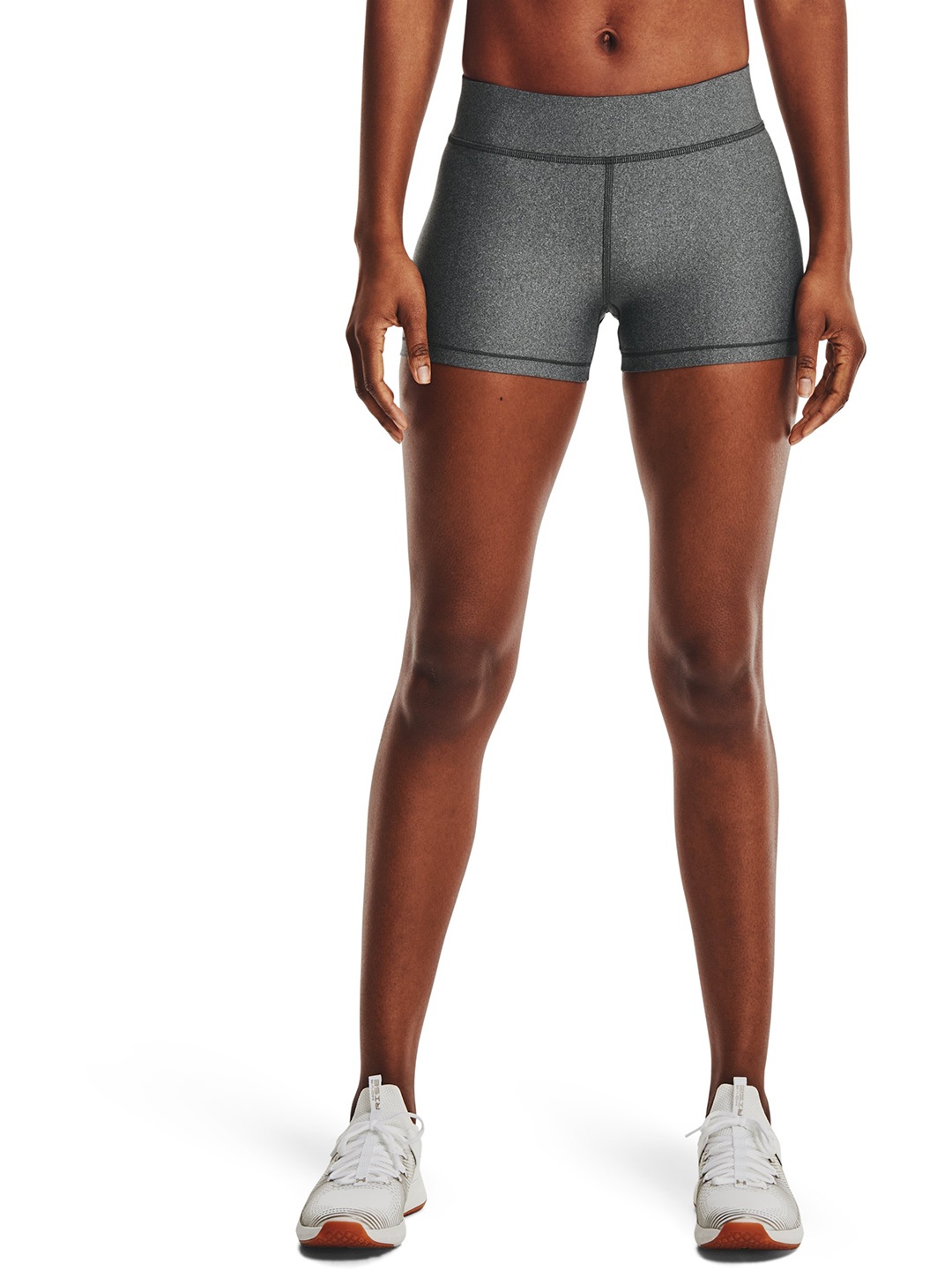 

UNDER ARMOUR Women Grey Skinny Fit HeartGear Mid Rise Shorty