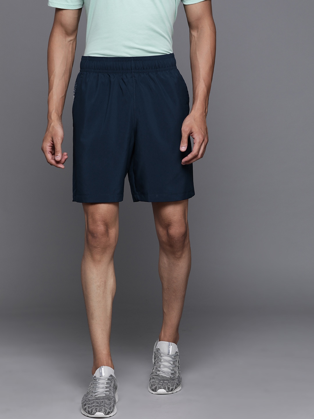 

UNDER ARMOUR Men Navy Blue Woven Graphic Sports Shorts