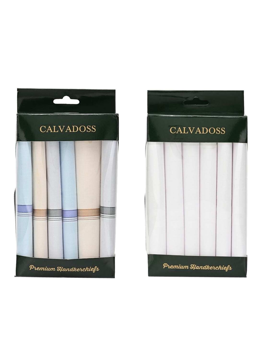 

Calvadoss Pack of 2 Egyptian Cotton Hankerchief Set - 6 Pieces Each, Multi