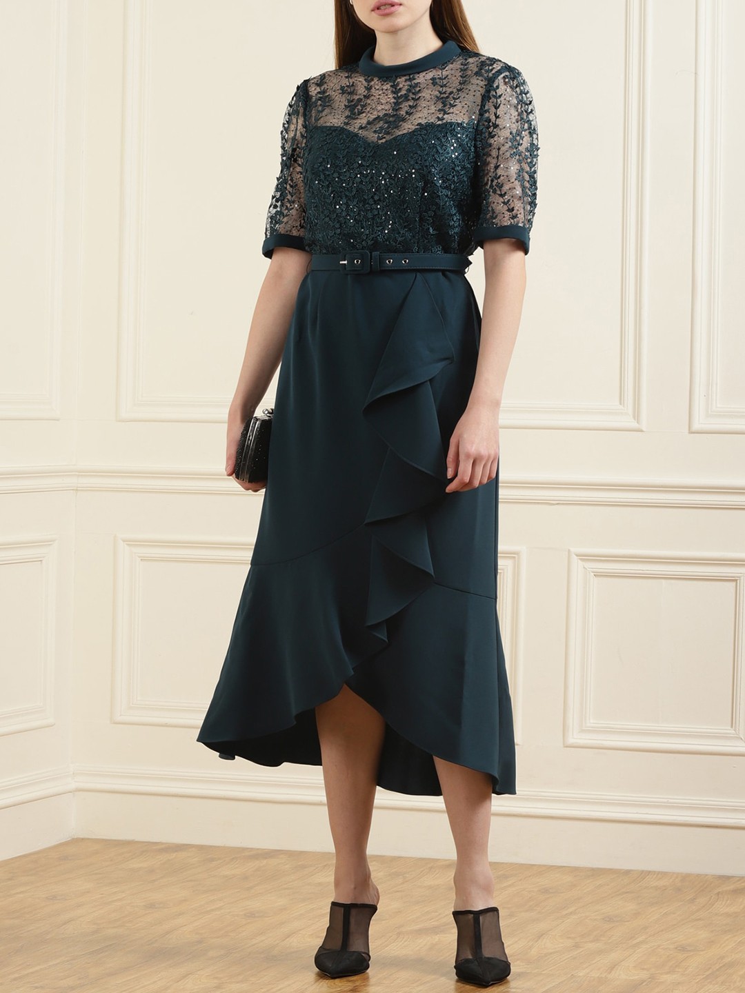 

Phase Eight Green A-Line Midi Dress