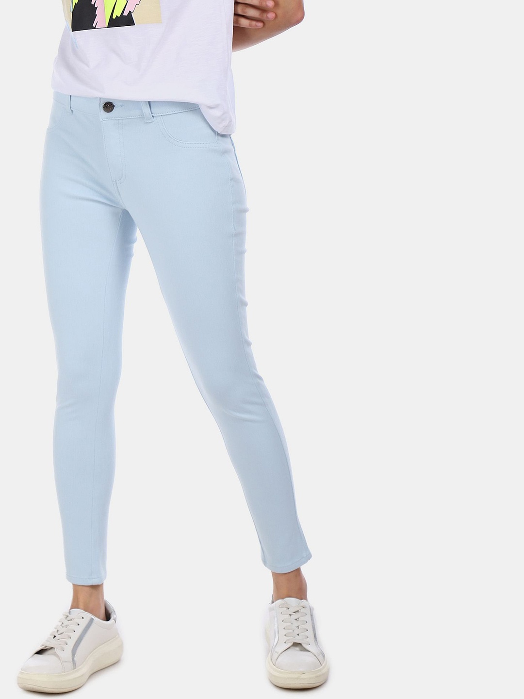 

Sugr Women Blue Solid Mid-Rise Jeggings