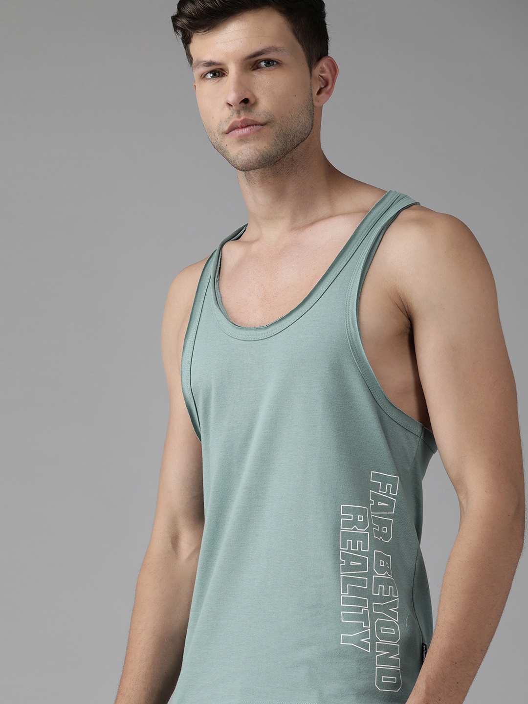 

Roadster Men Teal Blue Typography Printed Pure Cotton T-shirt