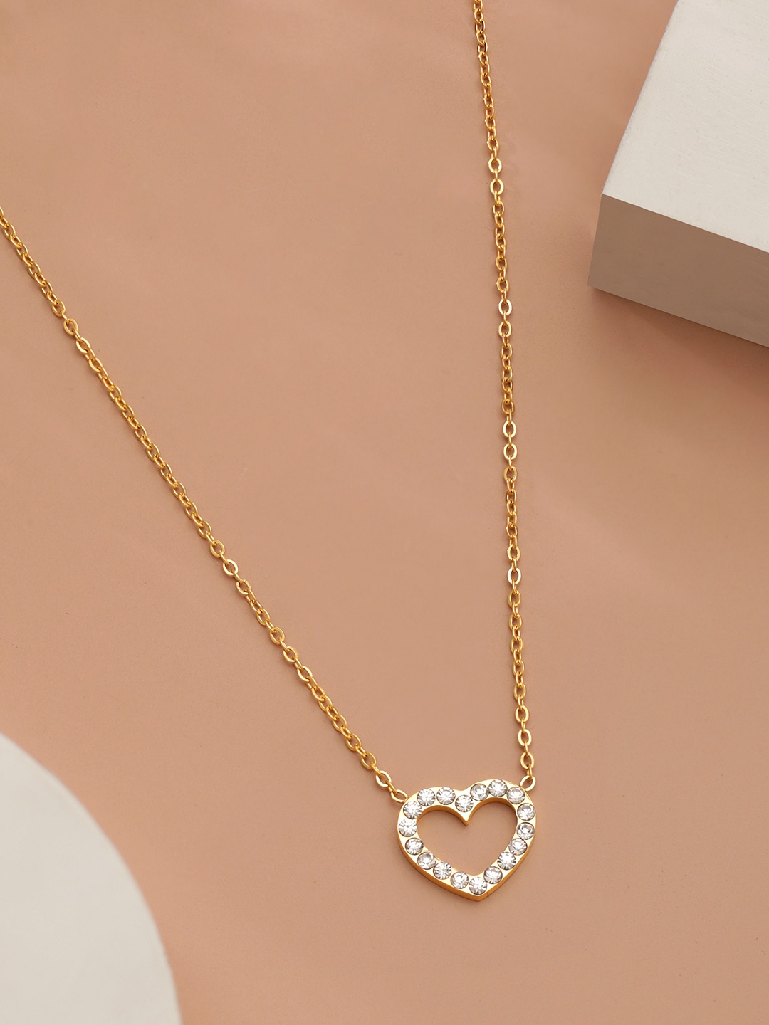 

Rubans Voguish 24 K Gold-Plated AD Studded Handcrafted Necklace