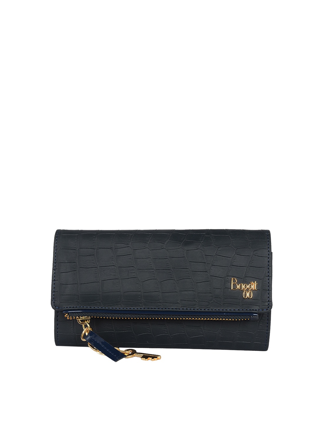 

Baggit Women Blue Textured Two Fold Wallet