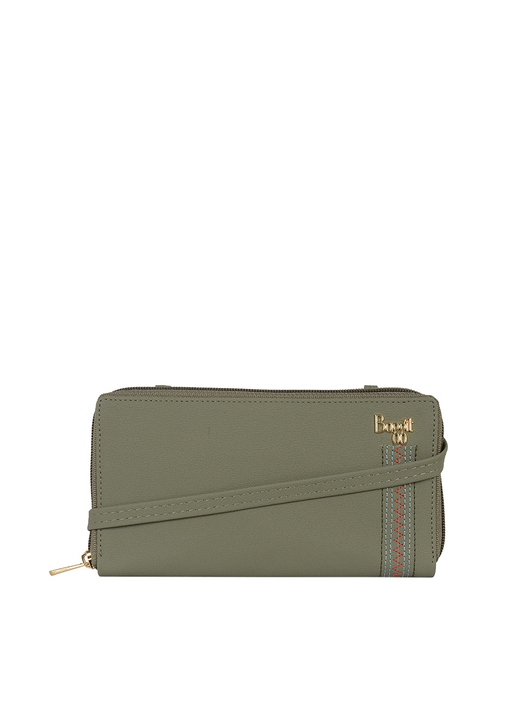 

Baggit Women Green Solid Zip Around Wallet