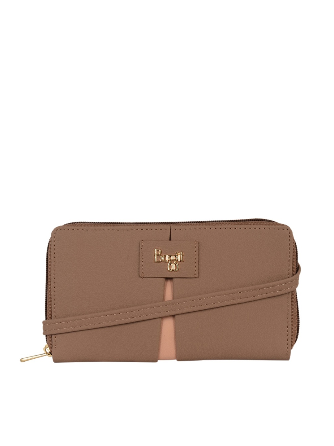 

Baggit Women Pink & Brown Solid Zip Around Wallet