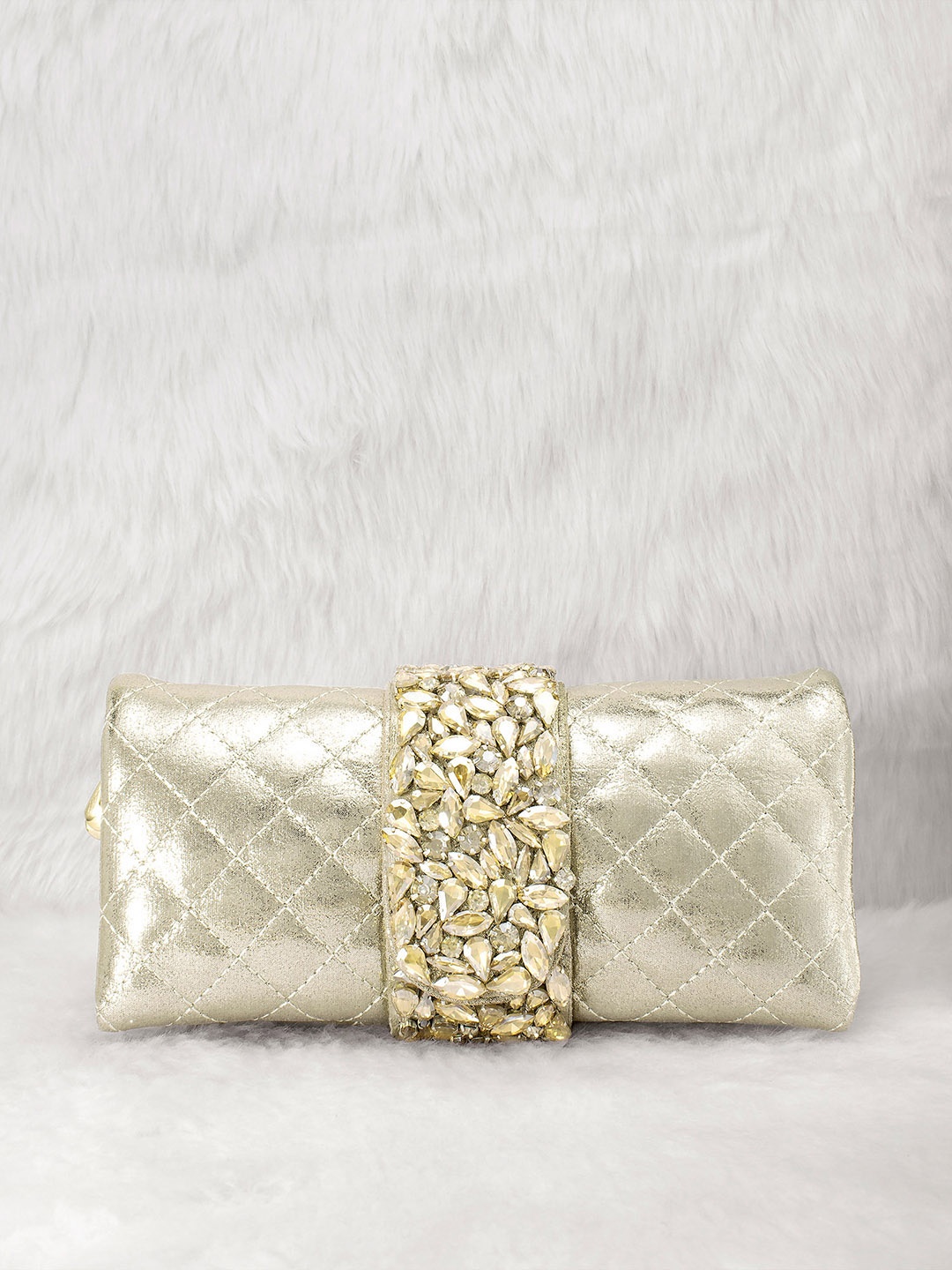 

Peora Gold-Toned Embellished Envelope Clutch