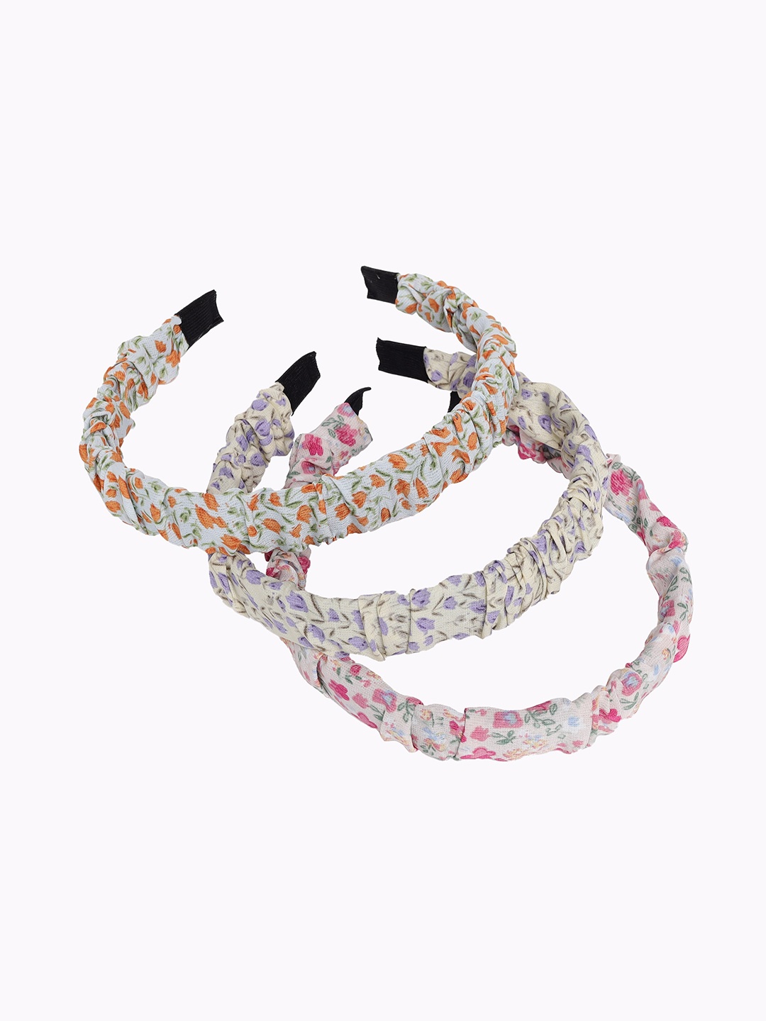 

Yellow Bee Girls Multicoloured Set of 3 Printed Hairband, Multi