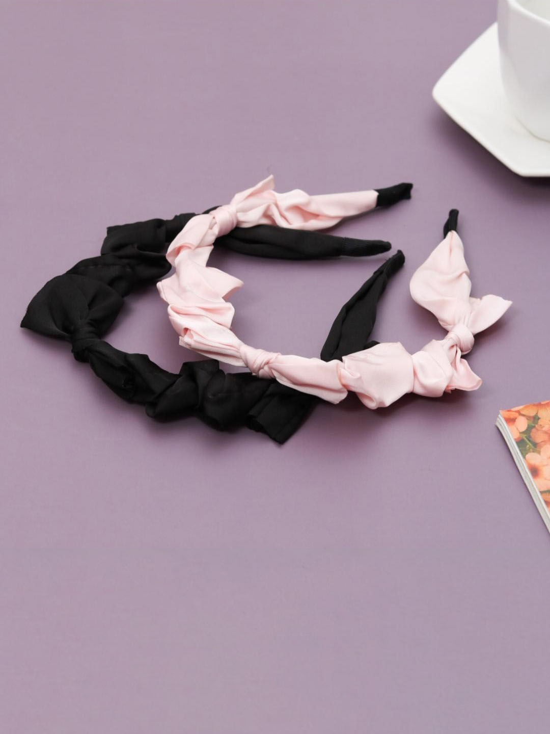 

Yellow Bee Girls Pink & Black Set of 2 Hairband