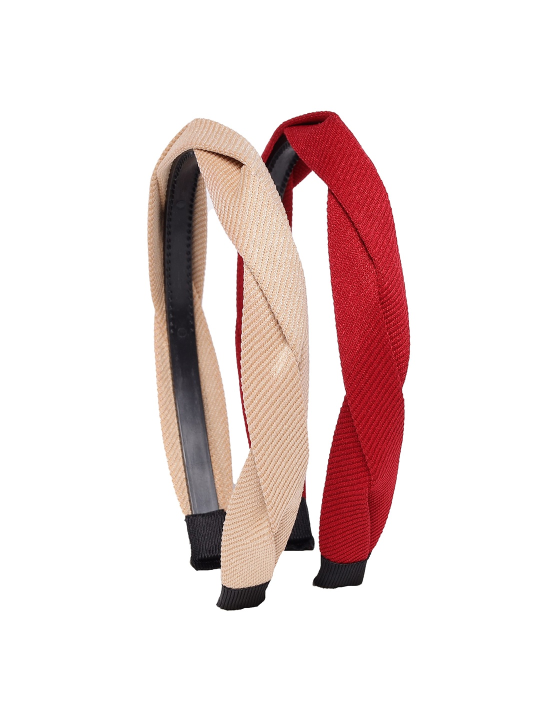 

Yellow Bee Girls Red & Beige Set of 2 Hairband