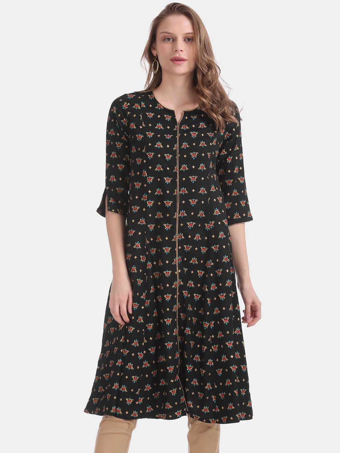 

Anahi Women Black Ethnic Motifs Printed Kurta