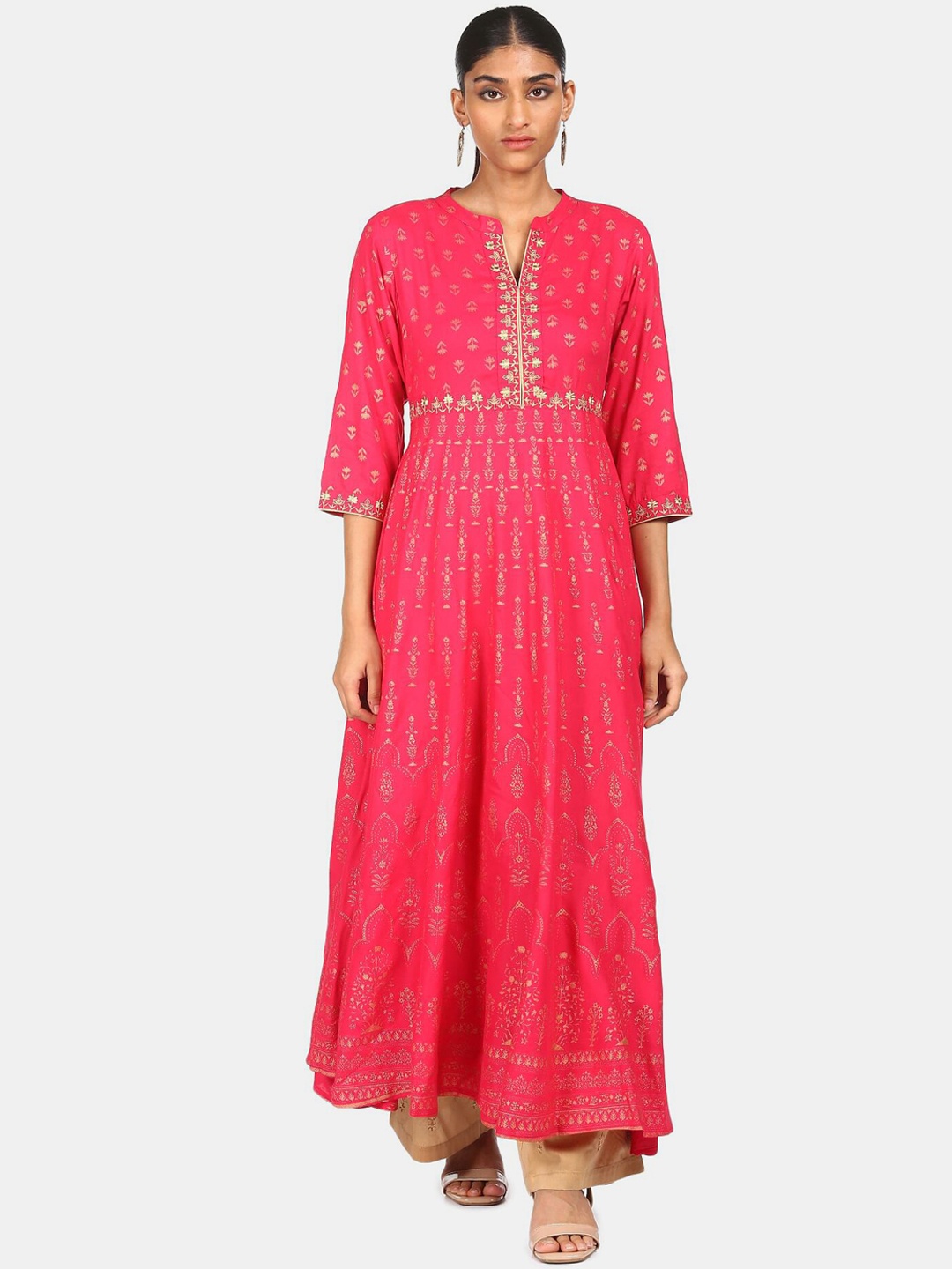 

Anahi Women Fuchsia Ethnic Motifs Anarkali Kurta