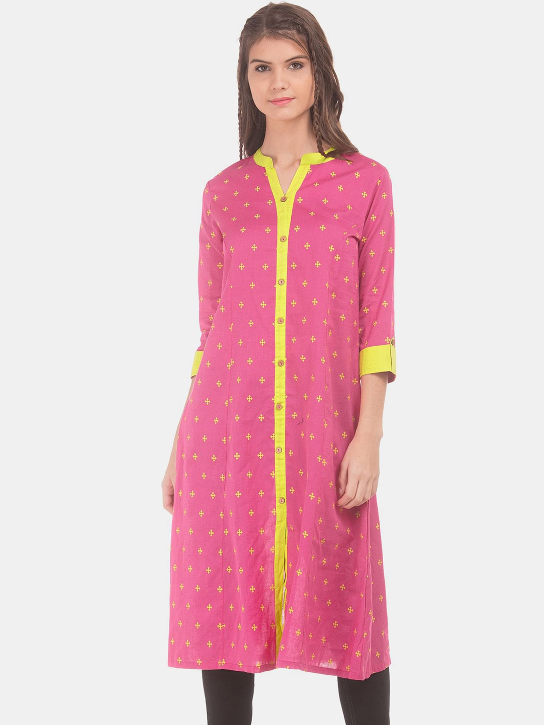 

Anahi Women Pink Ethnic Motifs Printed Cotton Kurta