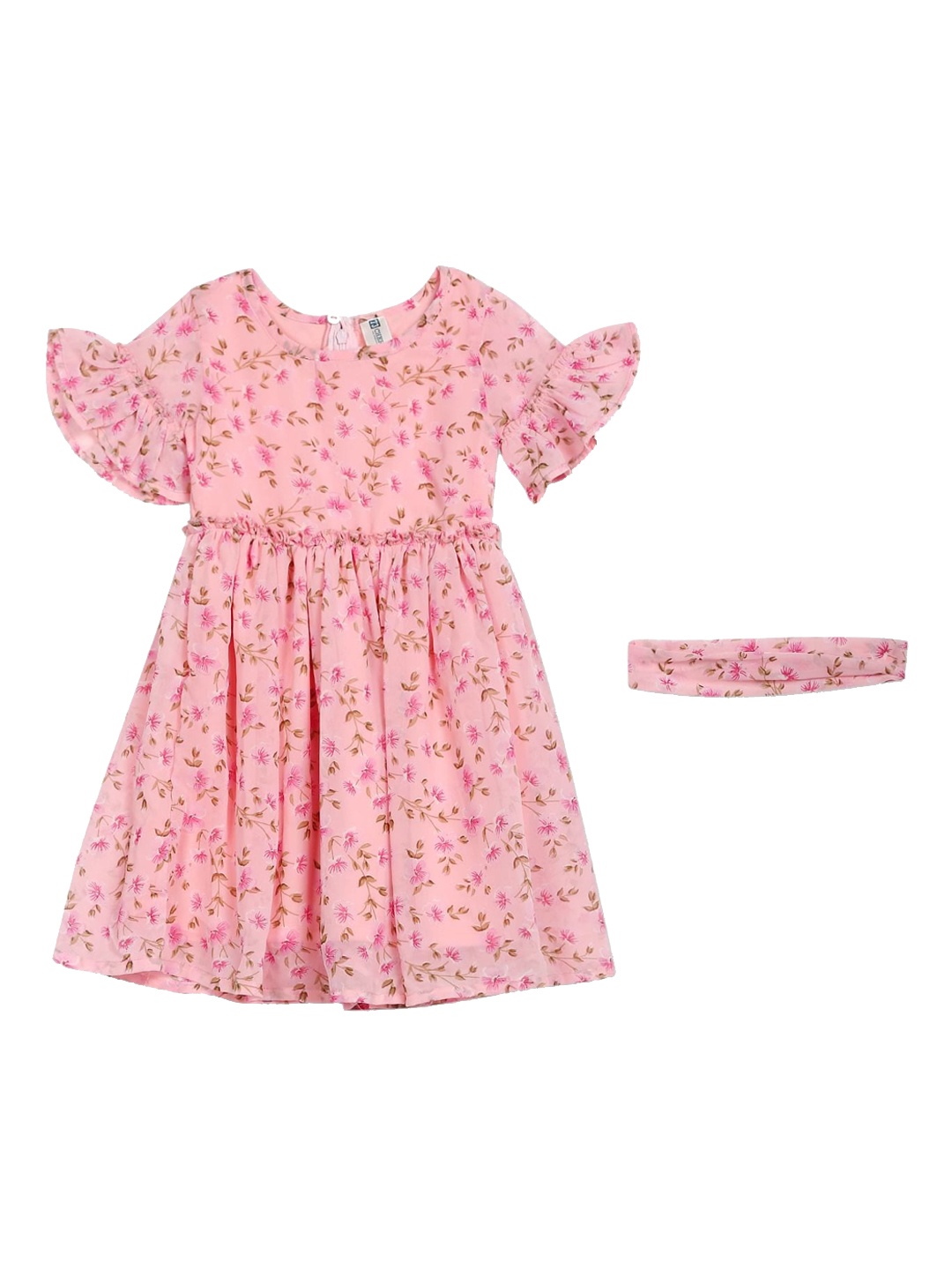 

Cherokee Girls Pink Floral Printed Fit & Flare Dress