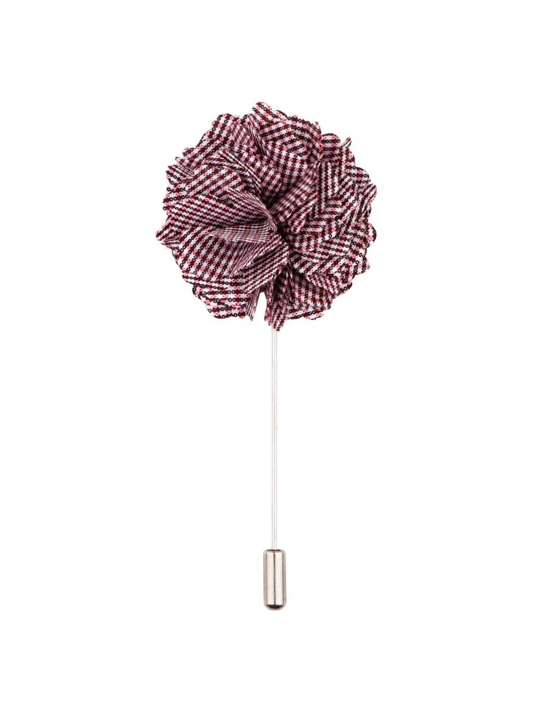 

The Tie Hub Men Purple & White Check Floral Design Lapel Pin