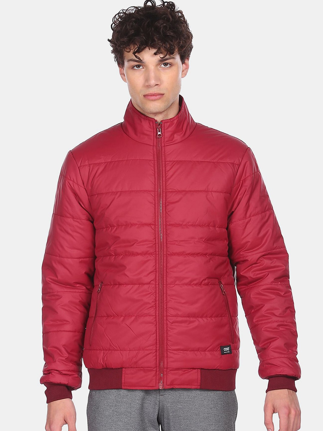 

Colt Men Red Solid Bomber Jacket