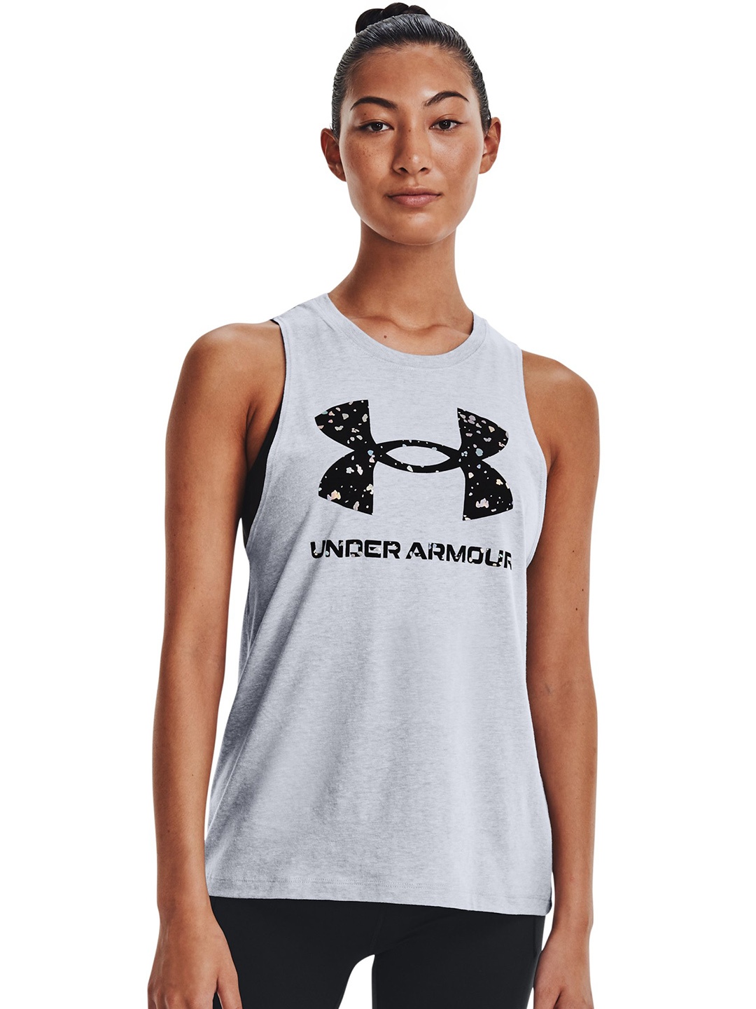 

UNDER ARMOUR Grey & Black Live Sportstyle Tank Top