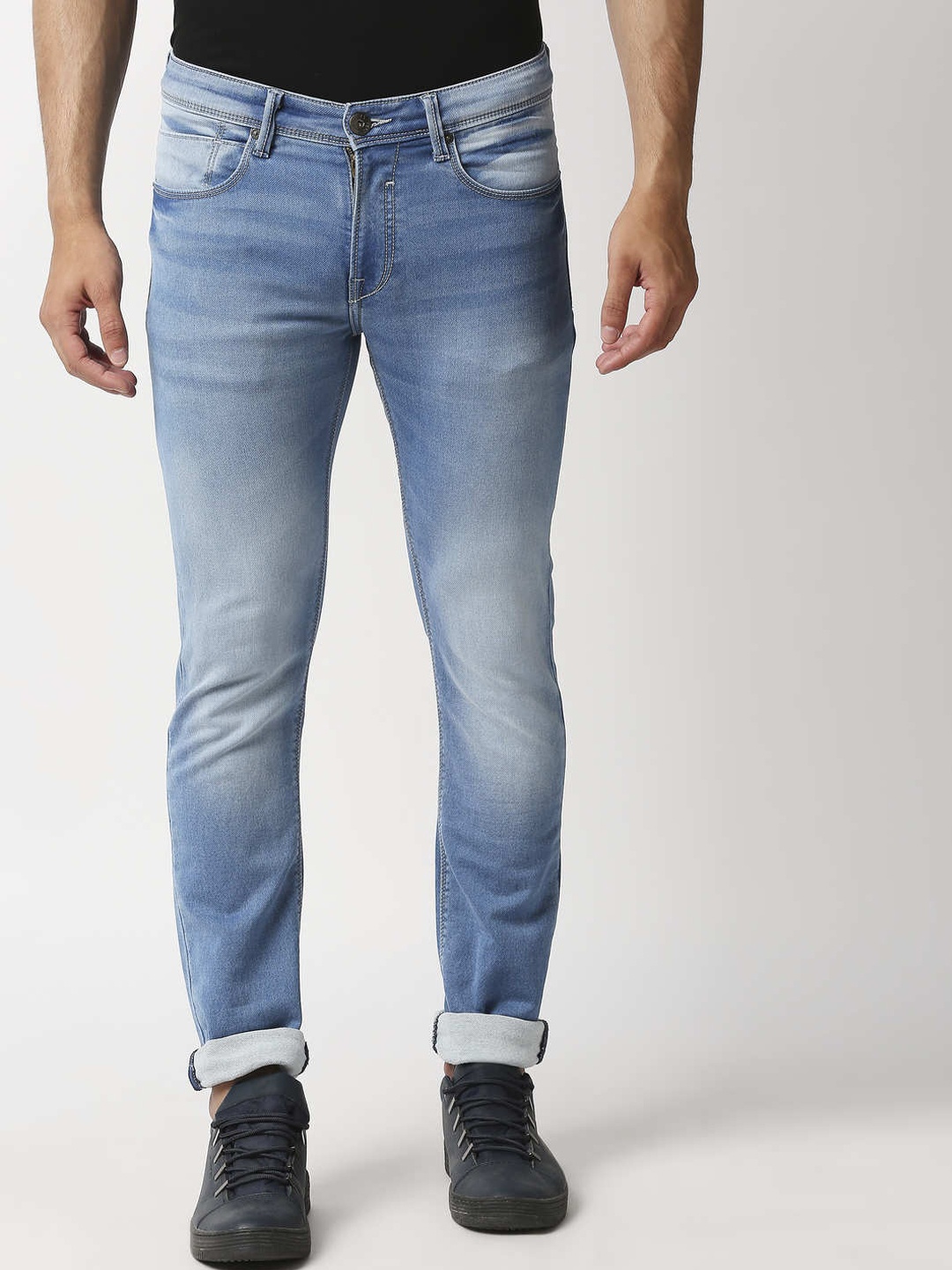 

Pepe Jeans Men Soho Skinny Fit Low-Rise Low Distress Heavy Fade Stretchable Jeans, Blue