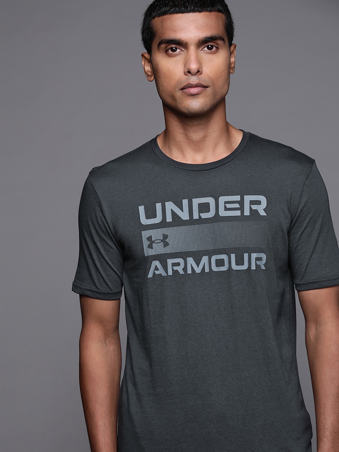 

UNDER ARMOUR Brand Logo Printed Loose Fit T-shirt, Charcoal