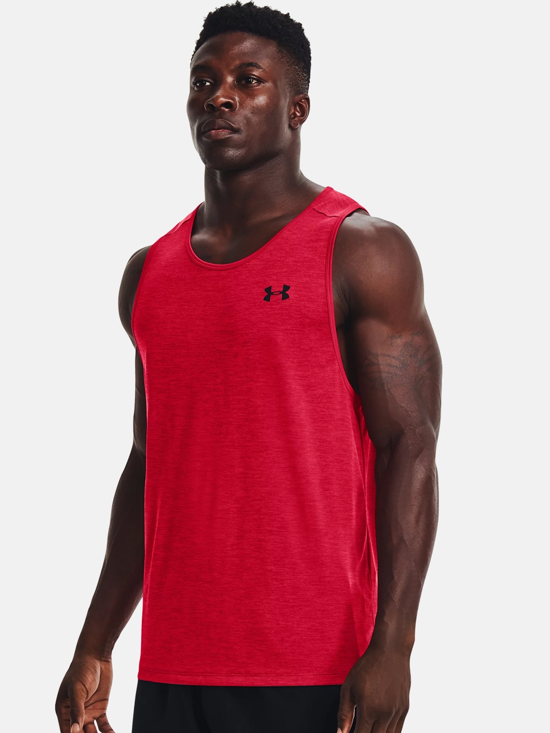 

UNDER ARMOUR Men Red Training or Gym Tech 2.0 Tank T-shirt