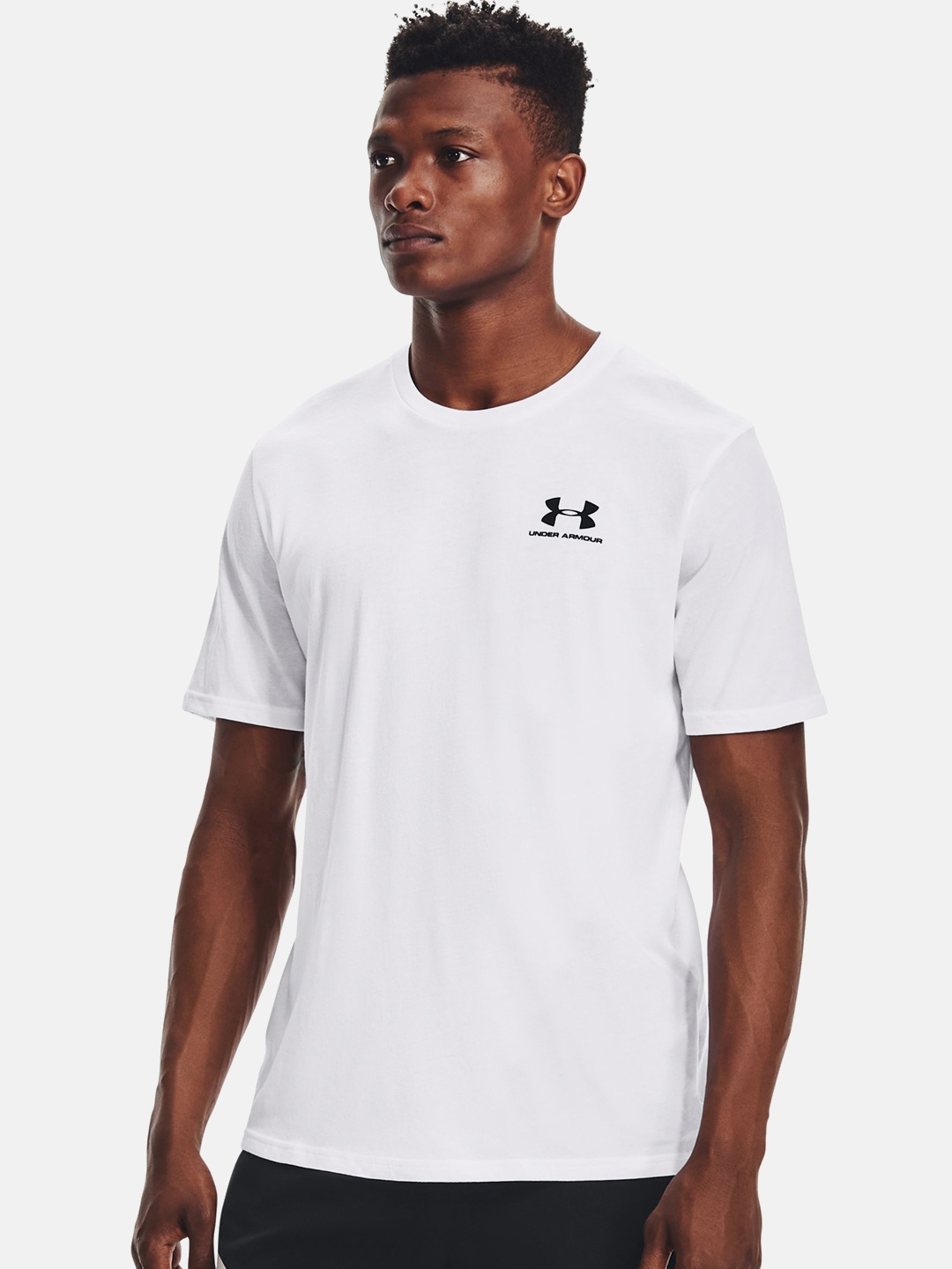 

UNDER ARMOUR Men White UA Sports Style LC SS Brand Logo Printed T-shirt