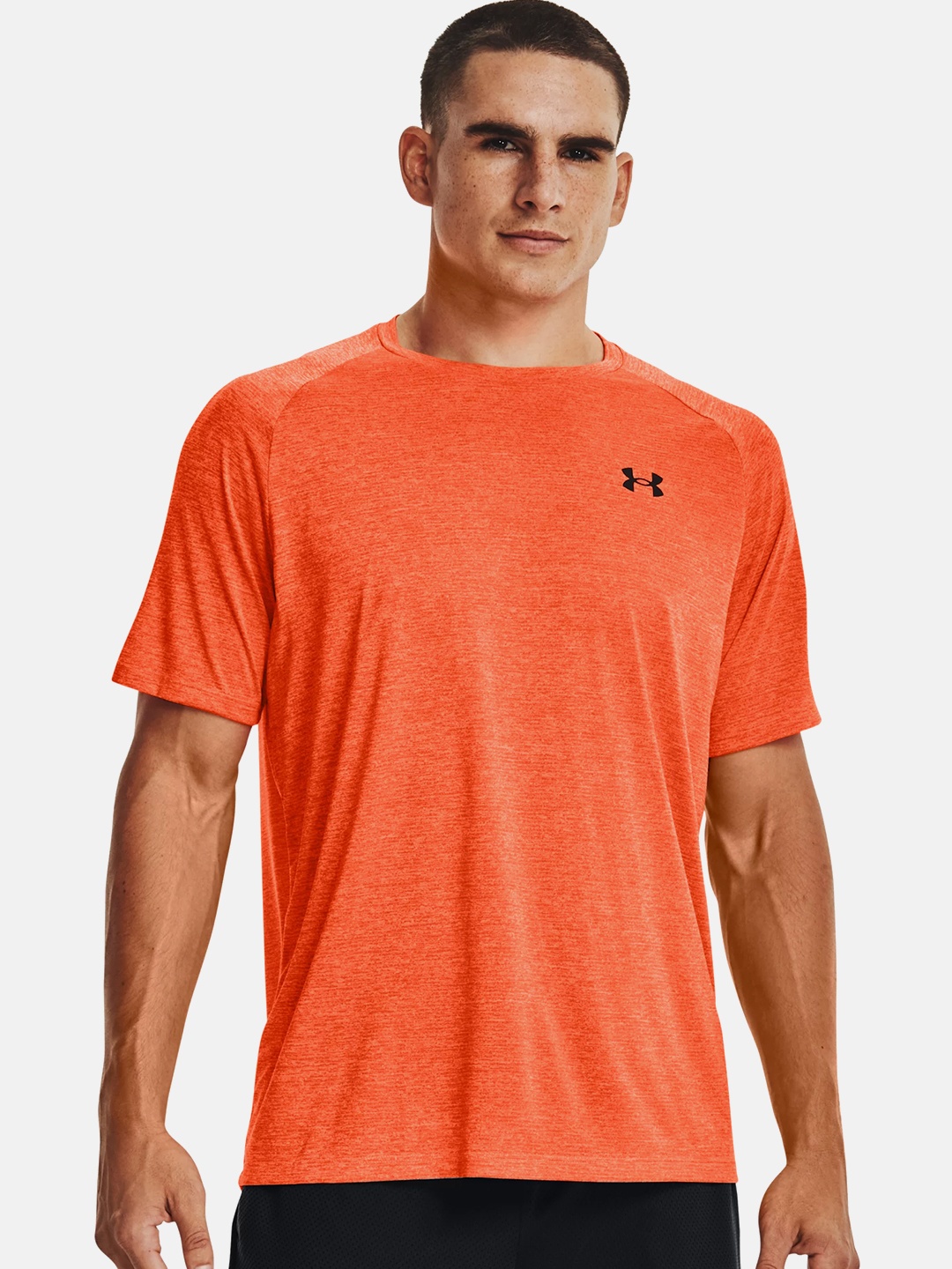 

UNDER ARMOUR Men Orange UA Tech 2.0 SS Brand Logo Printed Loose Training T-shirt