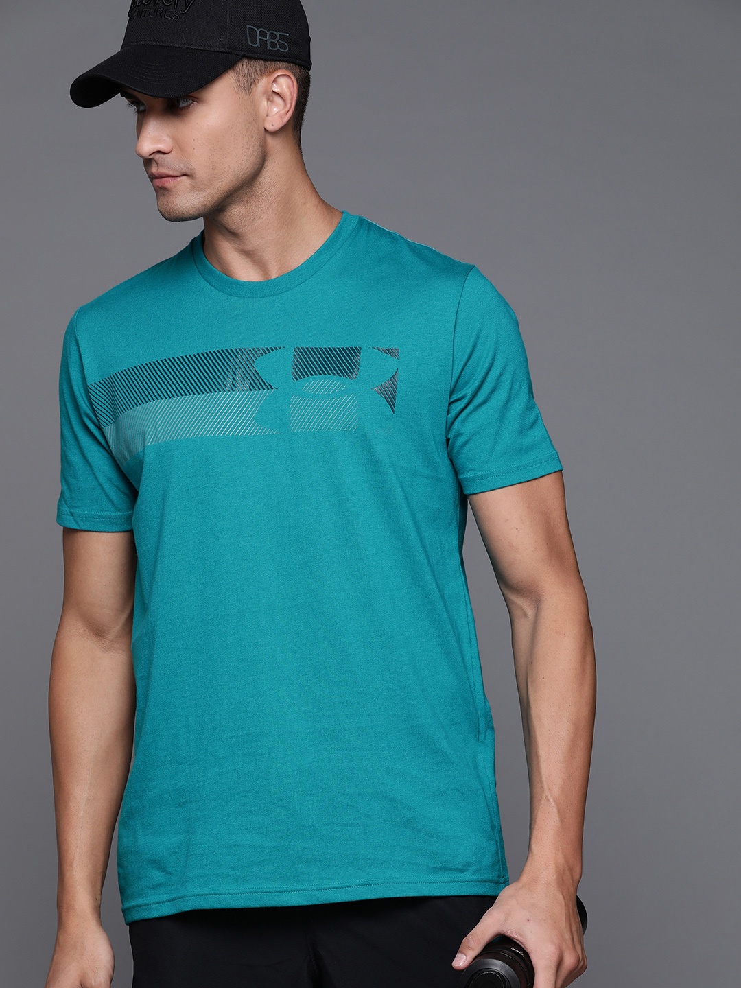 

UNDER ARMOUR Men Green Fast Left Chest 3.0 Brand Logo Loose Training or Gym T-shirt