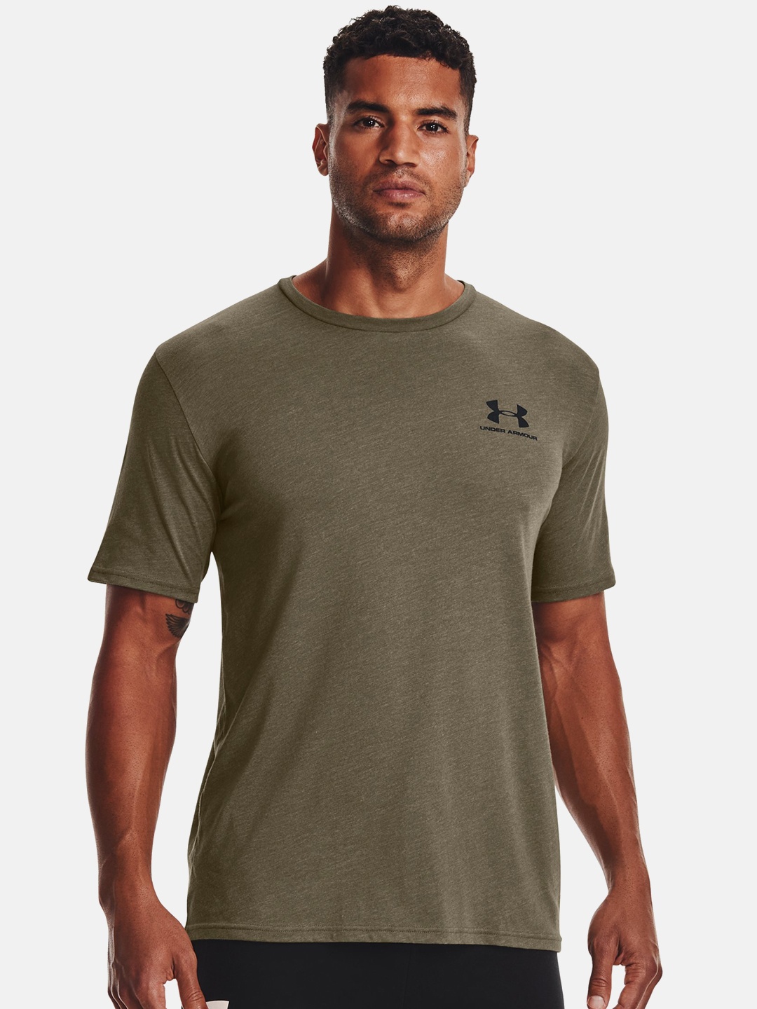 

UNDER ARMOUR Men Brown UA Sports Style LC SS Brand Logo Printed T-shirt