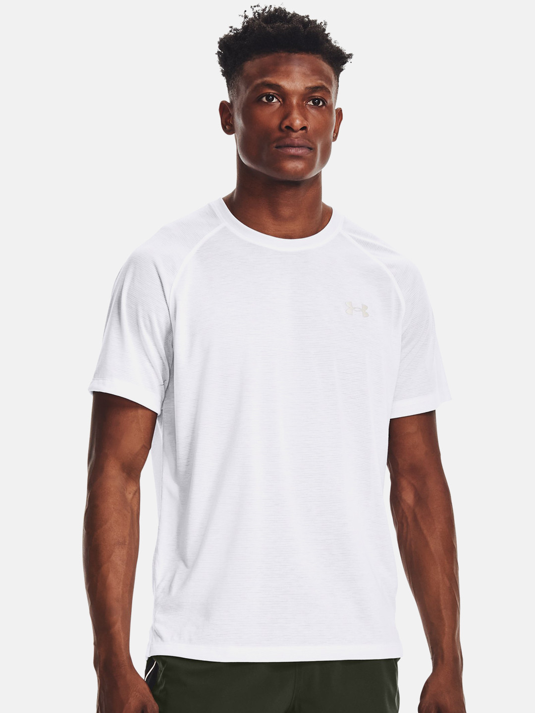 

UNDER ARMOUR Men White Streaker SS Brand Logo Printed Running T-shirt