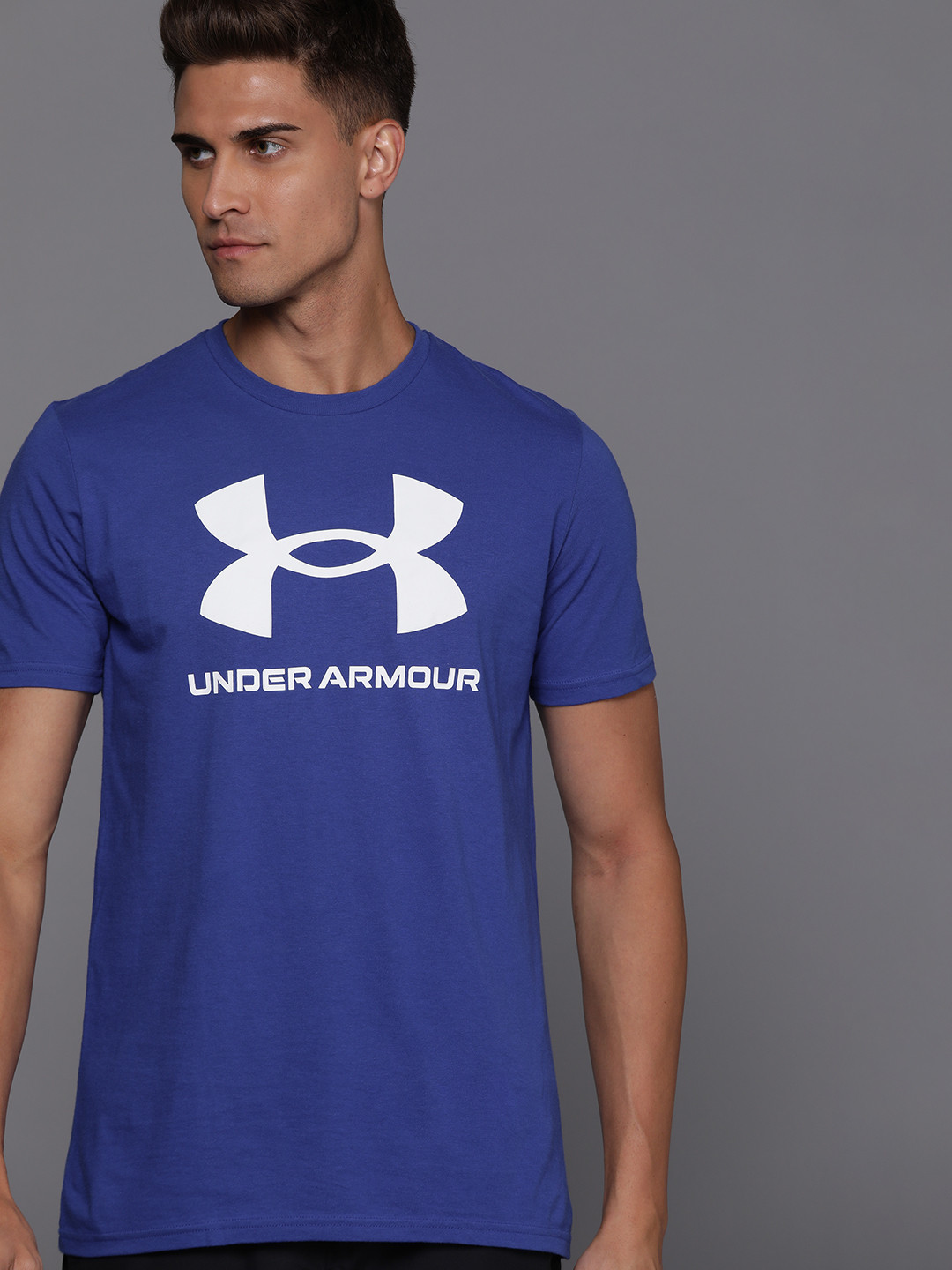 

UNDER ARMOUR Men Blue & White Sportstyle Logo Training Tee