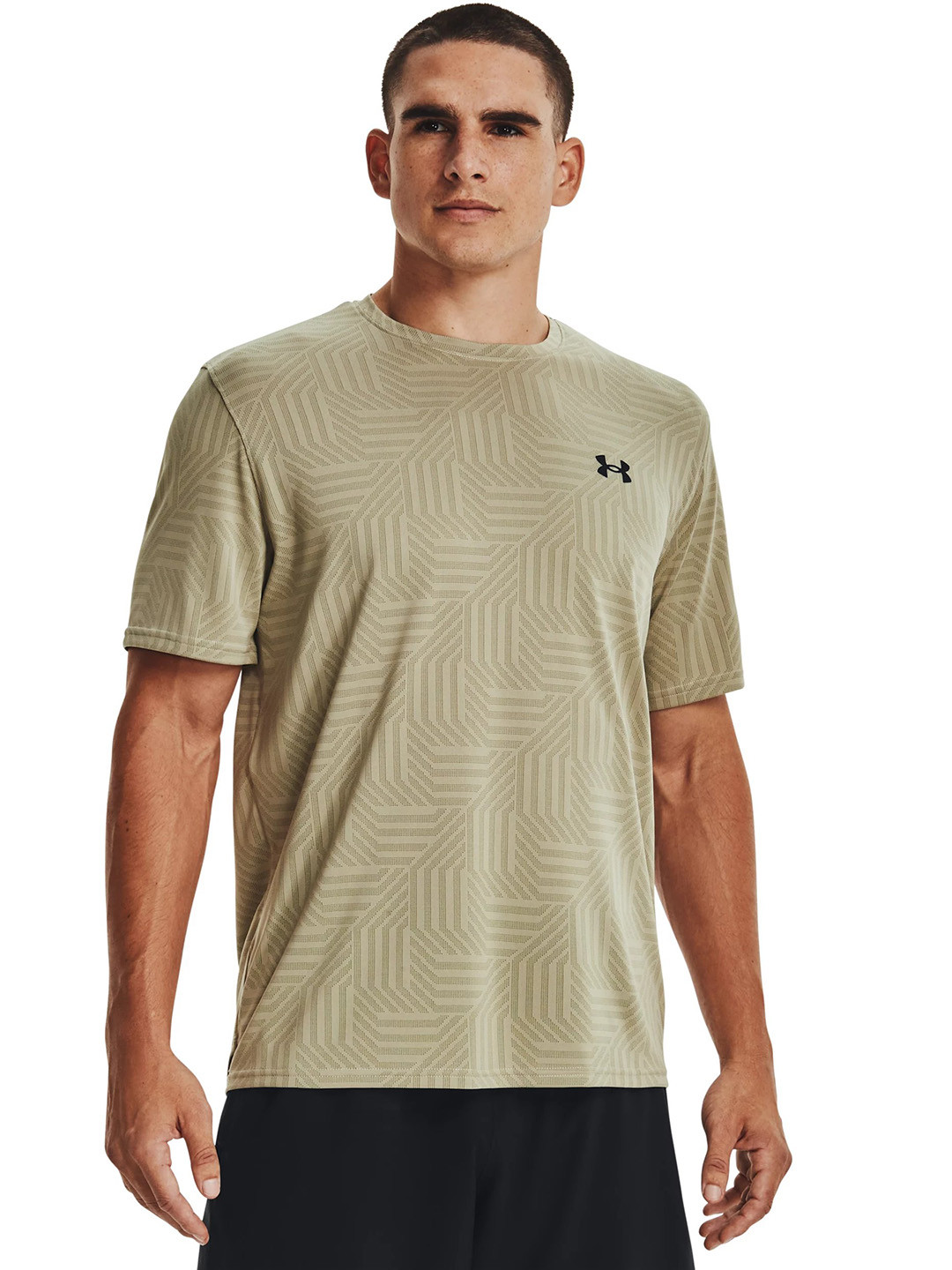 

UNDER ARMOUR Men Training Vent Jacq SS Self Design T-shirt, Green