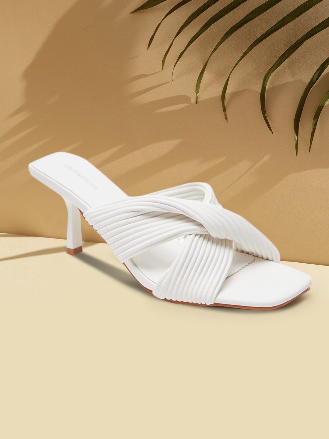 

shoexpress Women White Cross Strap PU Sandals