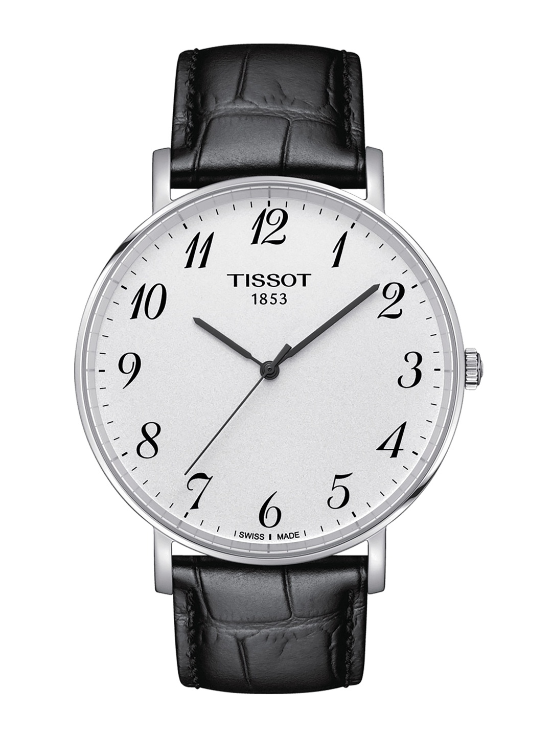 

TISSOT Men White Dial & Black Leather Straps Analogue Watch